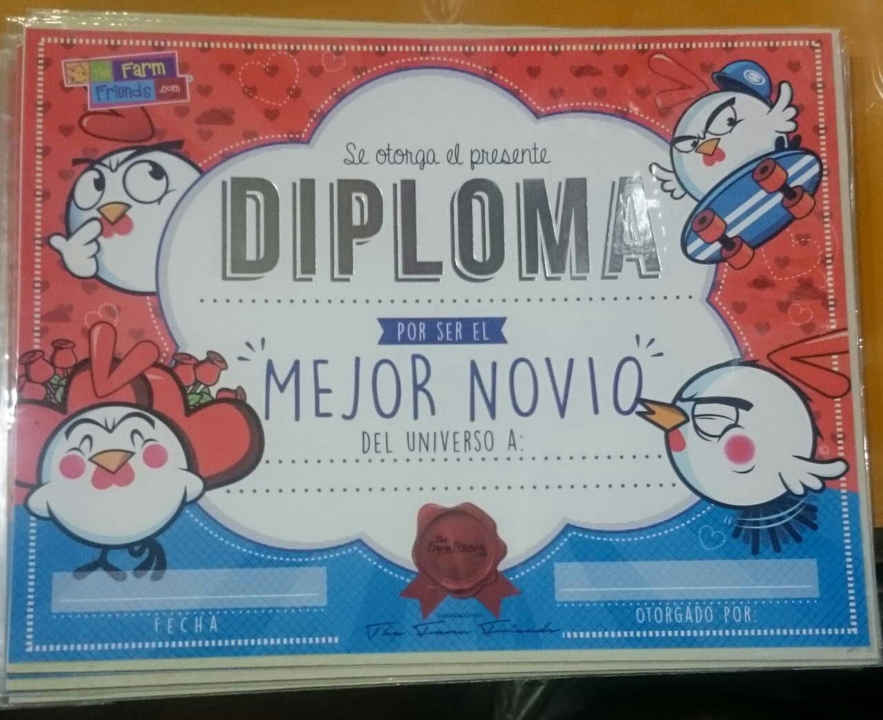 Diploma Al Mejor Novio Diploma Mejor Novio – Mr. Gift